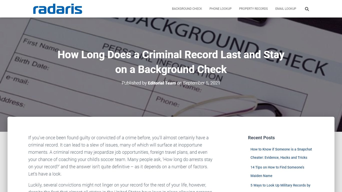 How Long Does a Criminal Record Last and Stay on a Background Check